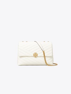 Willa Chevron Large Shoulder Bag - Light Cream