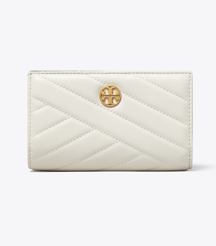 Tory Burch Willa Chevron Medium Wallet - Light Cream