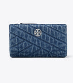 Tory Burch Willa Chevron Denim Medium Wallet - Denim
