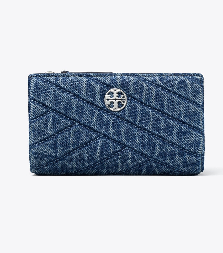 Tory Burch Willa Chevron Denim Medium Wallet - Denim