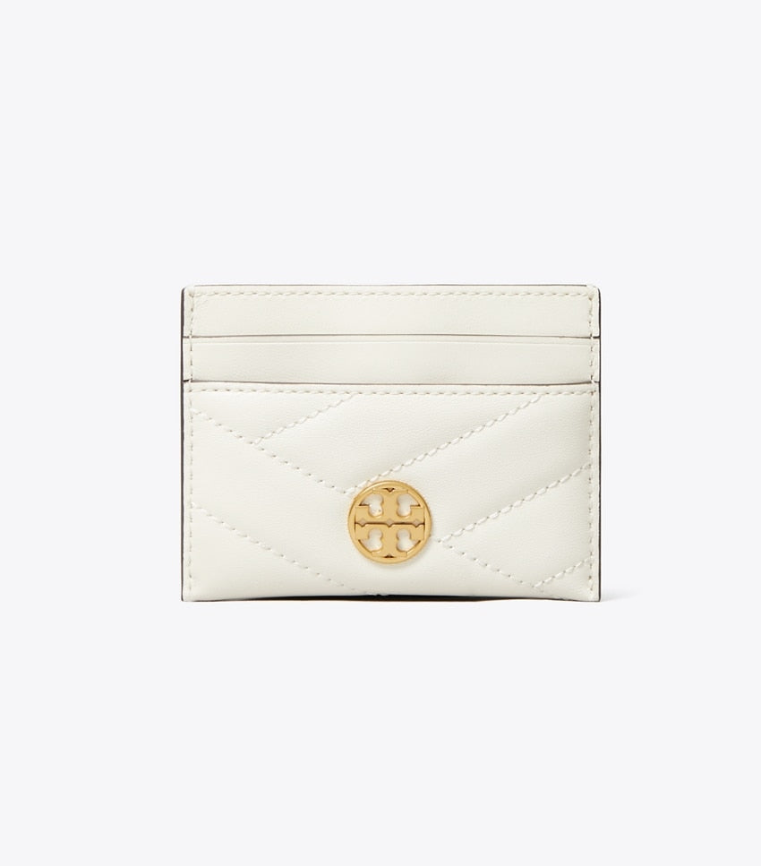 Tory Burch Willa Chevron Flat Card Case - Light Cream