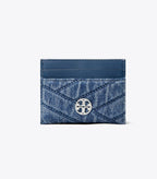 Tory Burch Willa Chevron Denim Flat Card Case - Denim