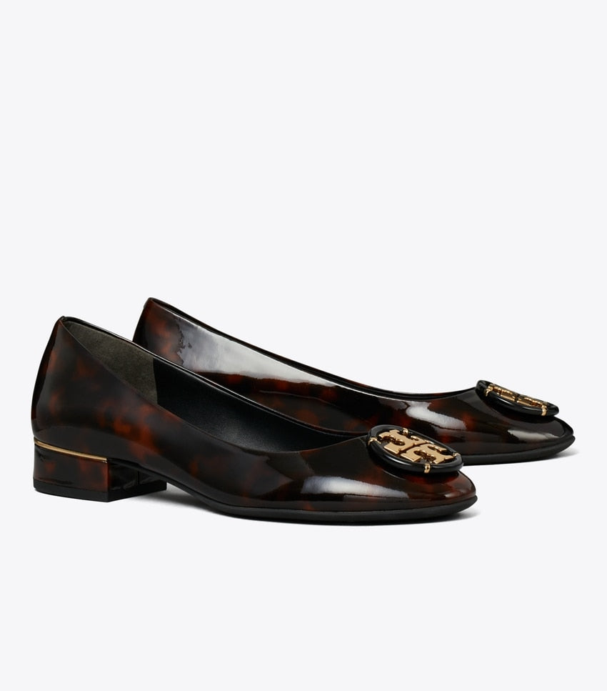 Tory Burch Multi Logo Block Heel - Tortoise