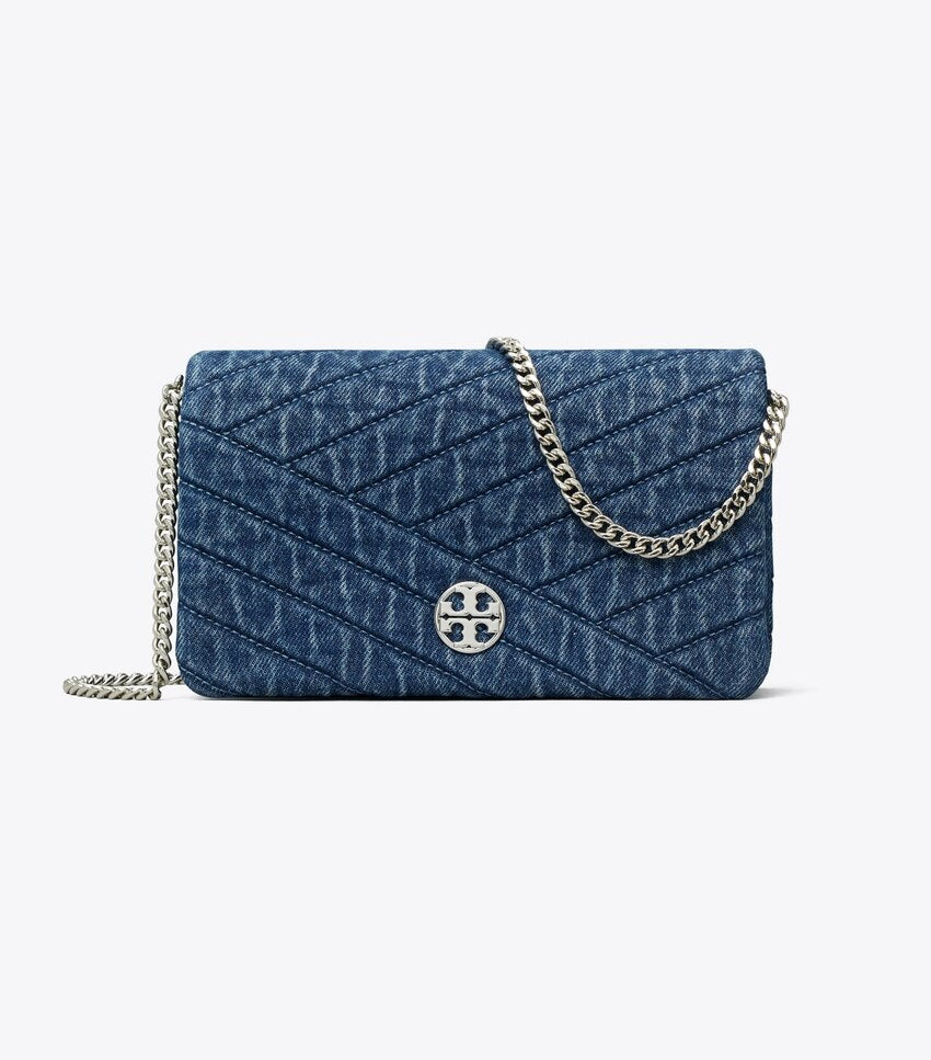 Tory Burch Willa Chevron Wallet Crossbody - Denim