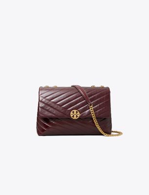 Willa Chevron Large Shoulder Bag - Glazed Fig