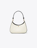 Tory Burch Patent Puffy Quilted Convertible Shoulder Bag Light Cream