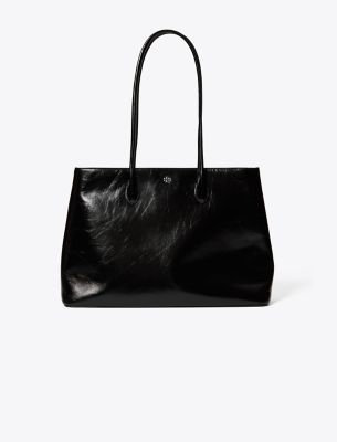 Tory Burch Rory Glazed Tote Black