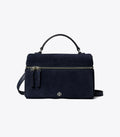 Tory Burch Rory Suede Slim Top Handle Bag - Tory Navy