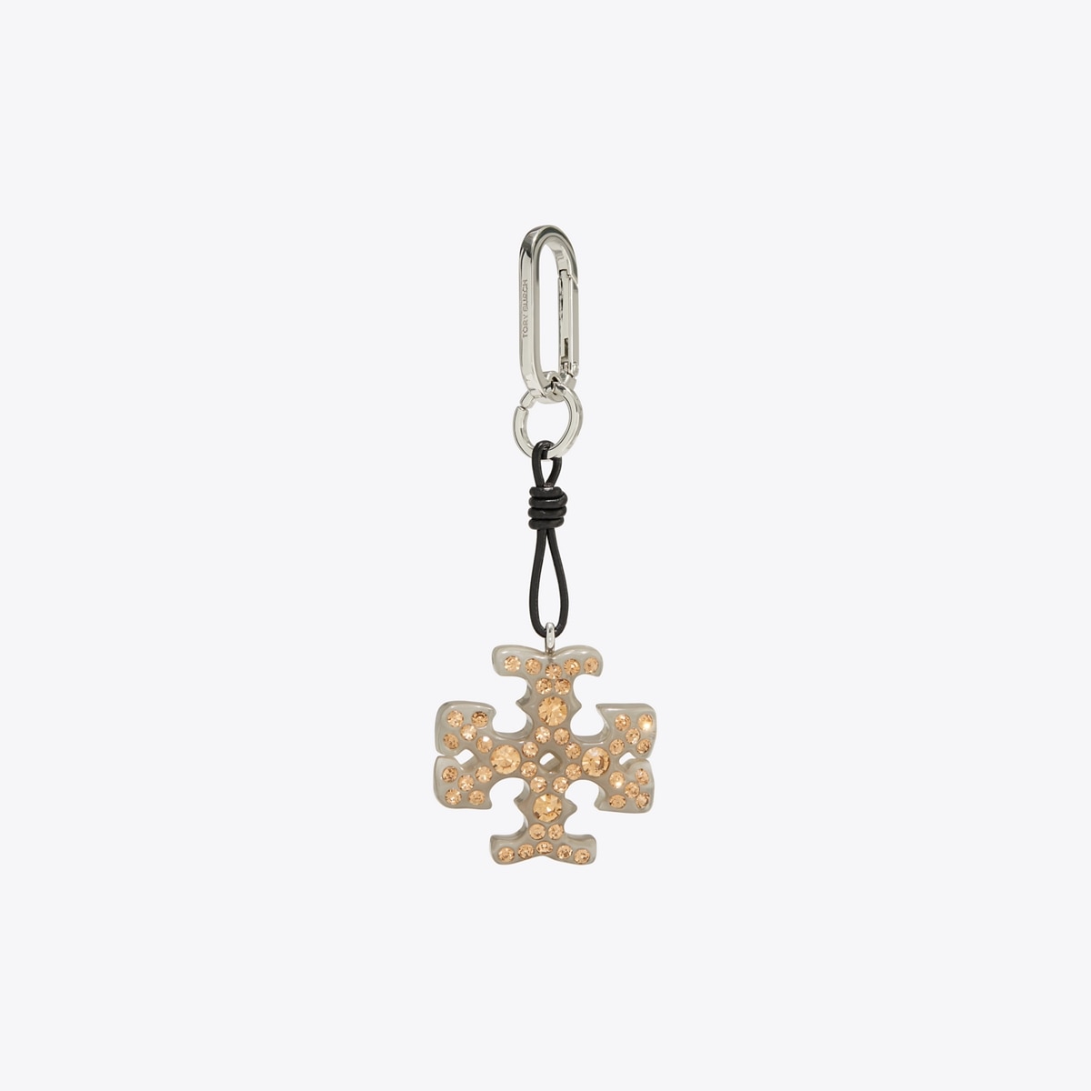 Tory Burch Pave Logo Key Fob Black