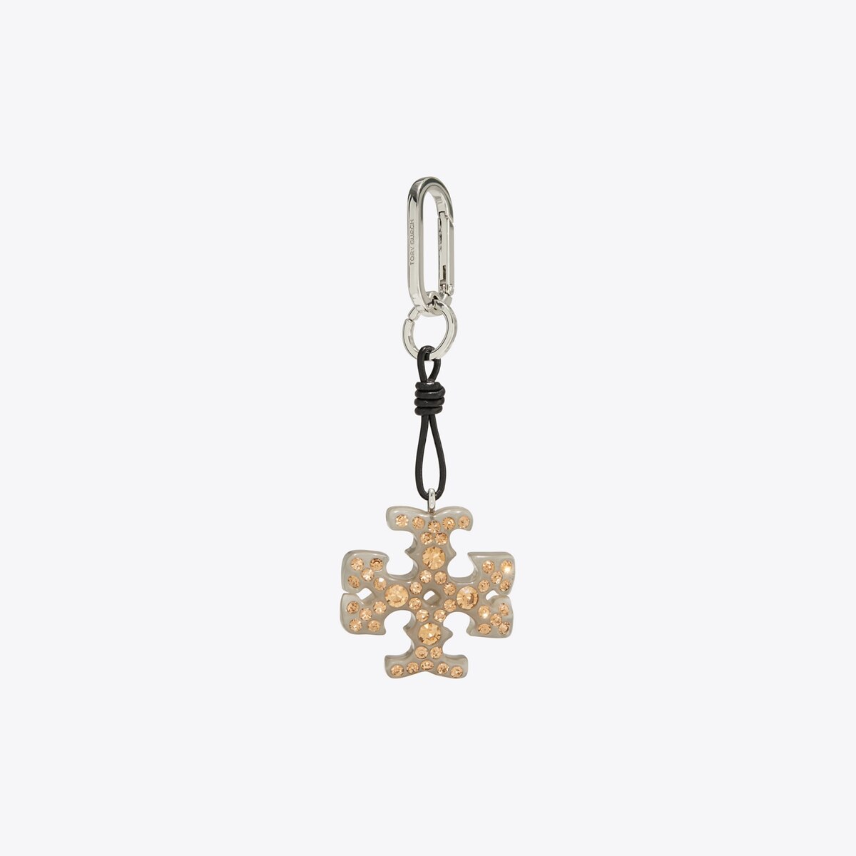 Tory Burch Pave Logo Key Fob Black