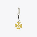 Tory Burch Pave Logo Key Fob Green