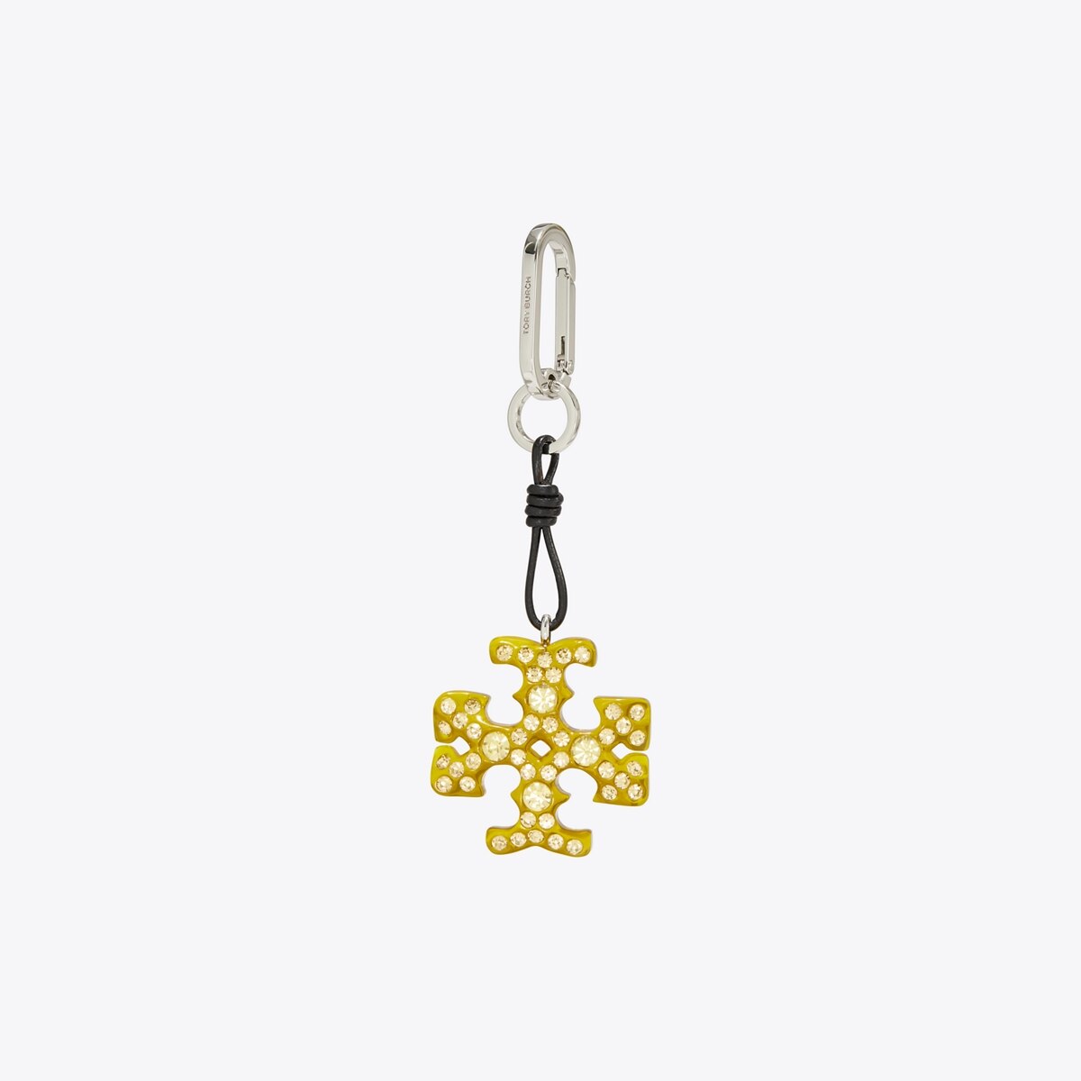 Tory Burch Pave Logo Key Fob Green
