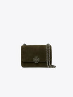 Britten Suede Small Shoulder Bag - Dark Leccio