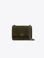 Britten Medium Shoulder Bag - Suede Dark Leccio