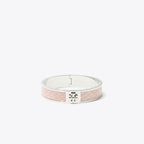 Tory Burch Small Embossed Leather Inlay Cuff Tory Gold / Pink