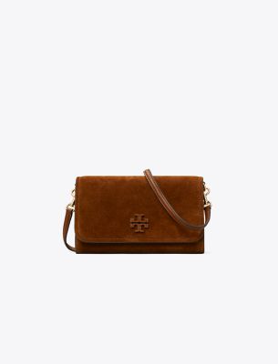Tory Burch Thea Flat Crossbody Suede Park Bench