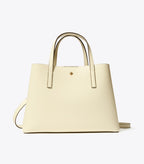 Tory Burch Blake Small Tote - Warm White / Camel