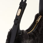 Furla Febe Fluffy Shoulder Bag S - Black