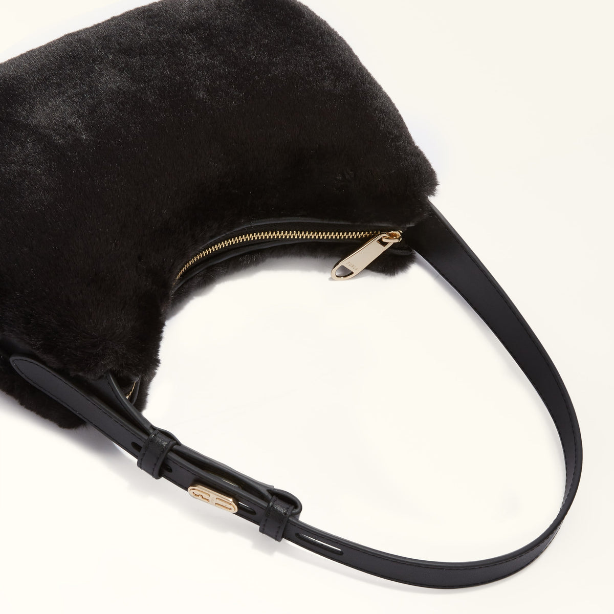 Furla Febe Fluffy Shoulder Bag S - Black