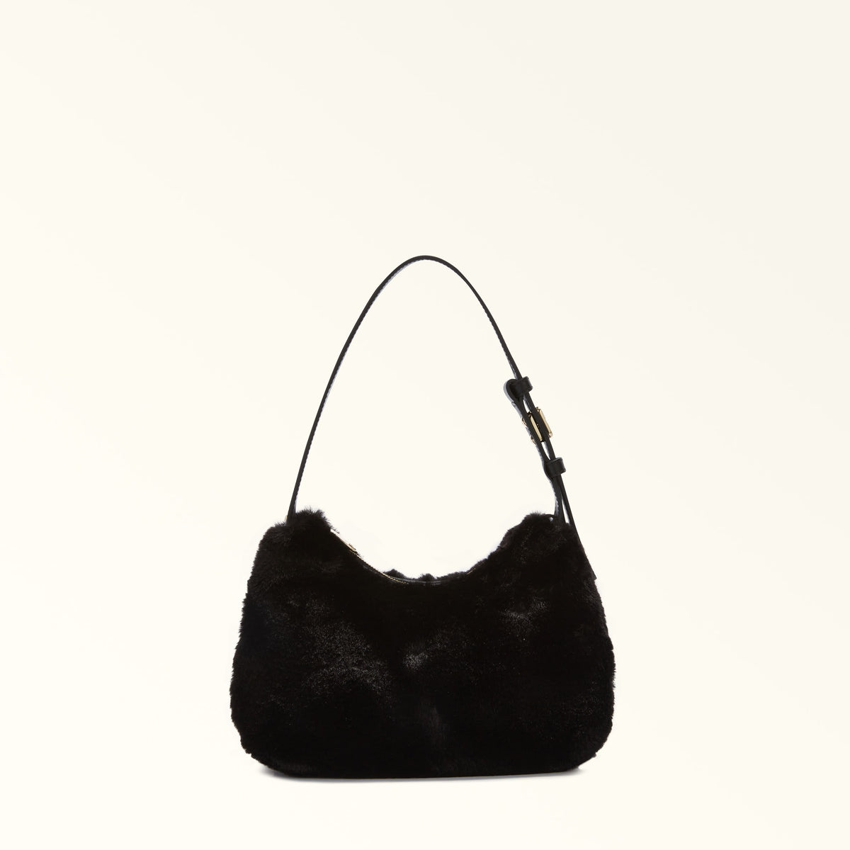 Furla Febe Fluffy Shoulder Bag S - Black