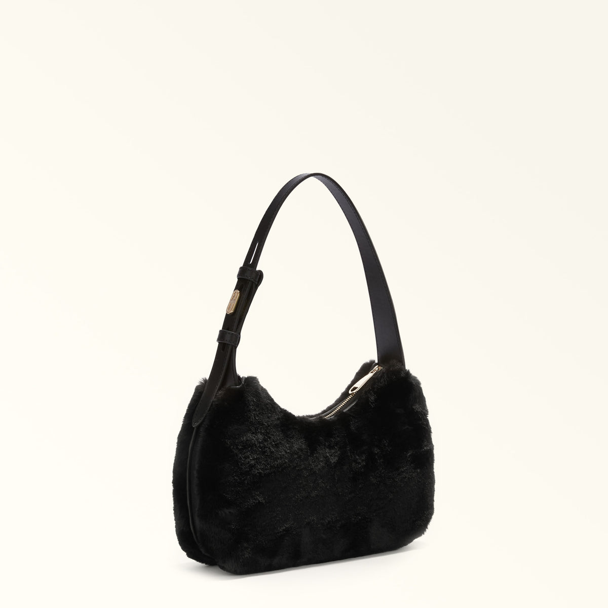 Furla Febe Fluffy Shoulder Bag S - Black