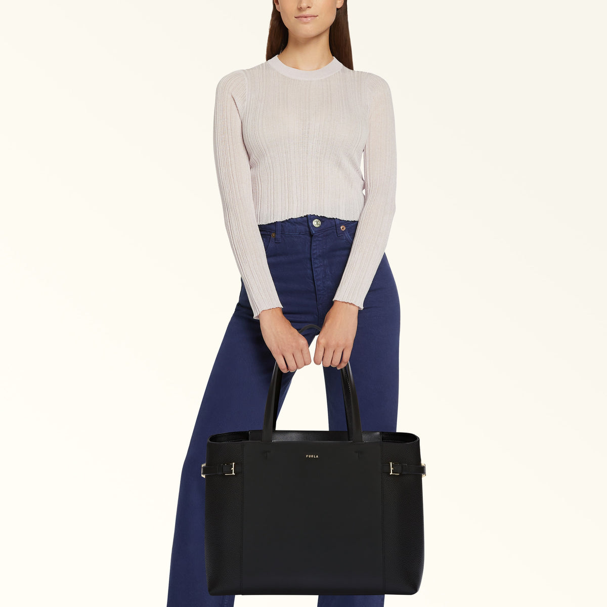 Furla Aura Tote Bag L - Black