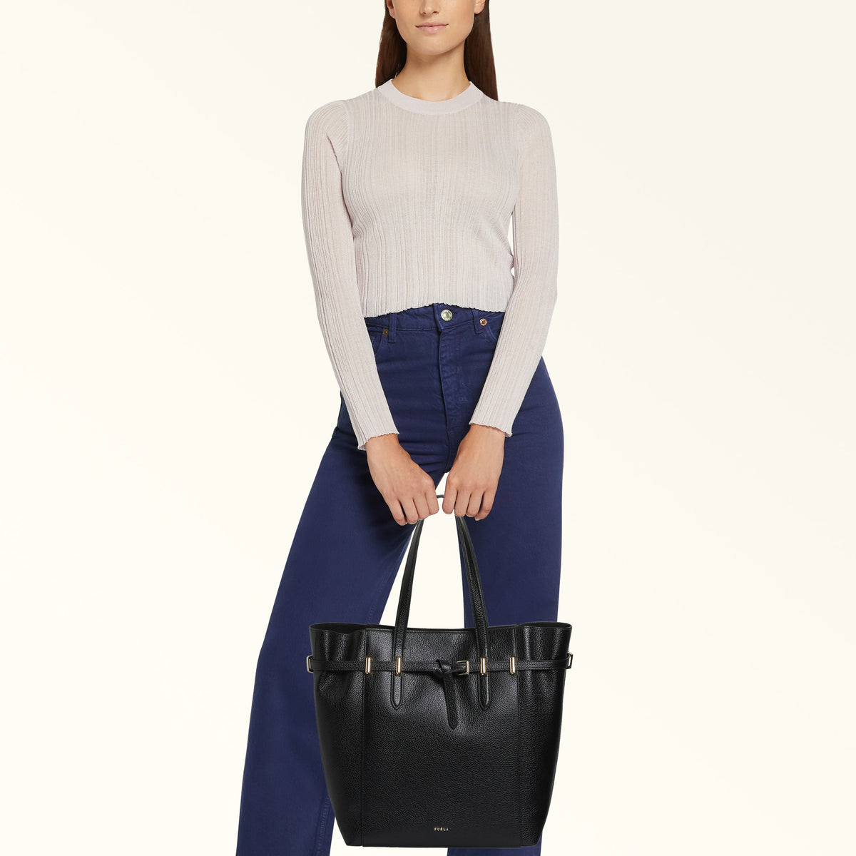 Furla Aura Tote Bag M - Black
