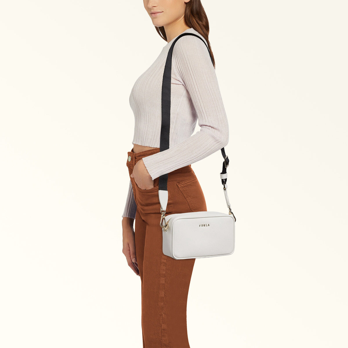 Furla Classic Crossbody Bag - Marshmallow/Black
