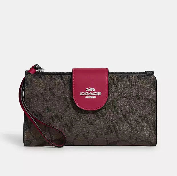 Coach Phone Wallet In Colorblock Signature Canvas