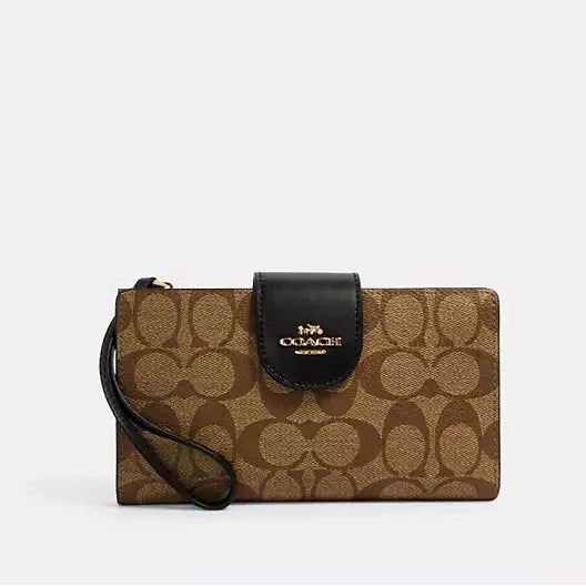 Coach Phone Wallet In Colorblock Signature Canvas