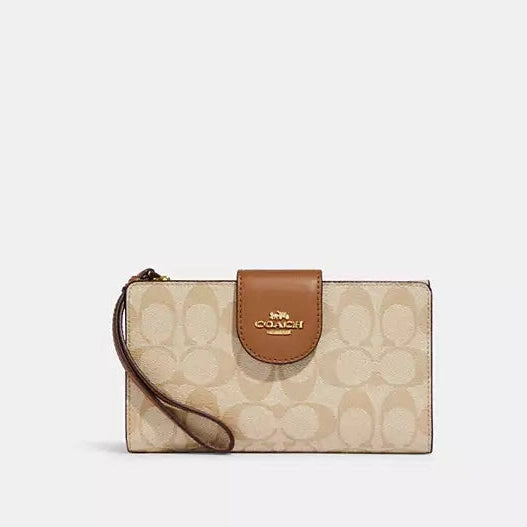 Coach Phone Wallet In Colorblock Signature Canvas