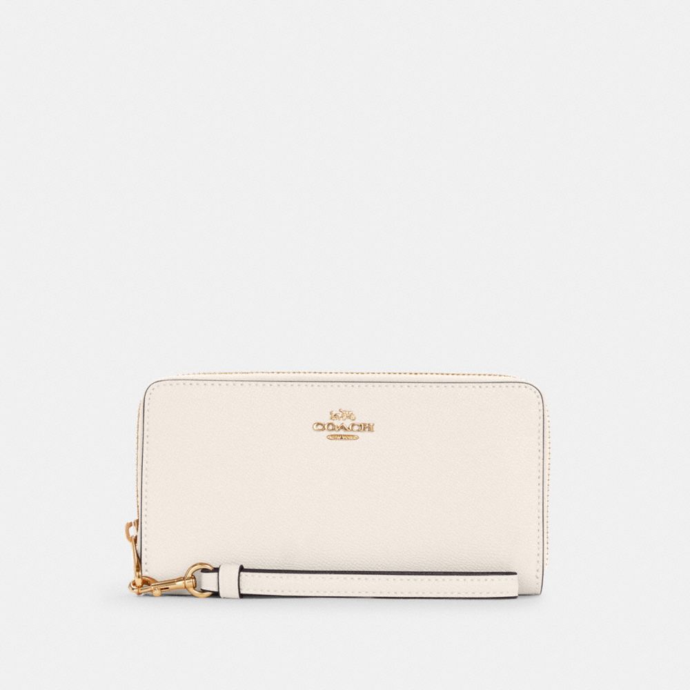 Coach Long Zip Around Wallet In Crossgrain Leather