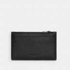 Coach Zip Card Case In Pebbled Leather
