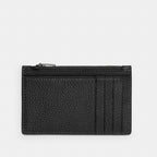 Coach Zip Card Case In Pebbled Leather