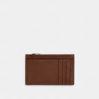 Coach Zip Card Case In Pebbled Leather