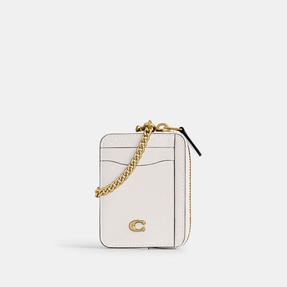 Coach Essential Chain Card Case Brass/Chalk