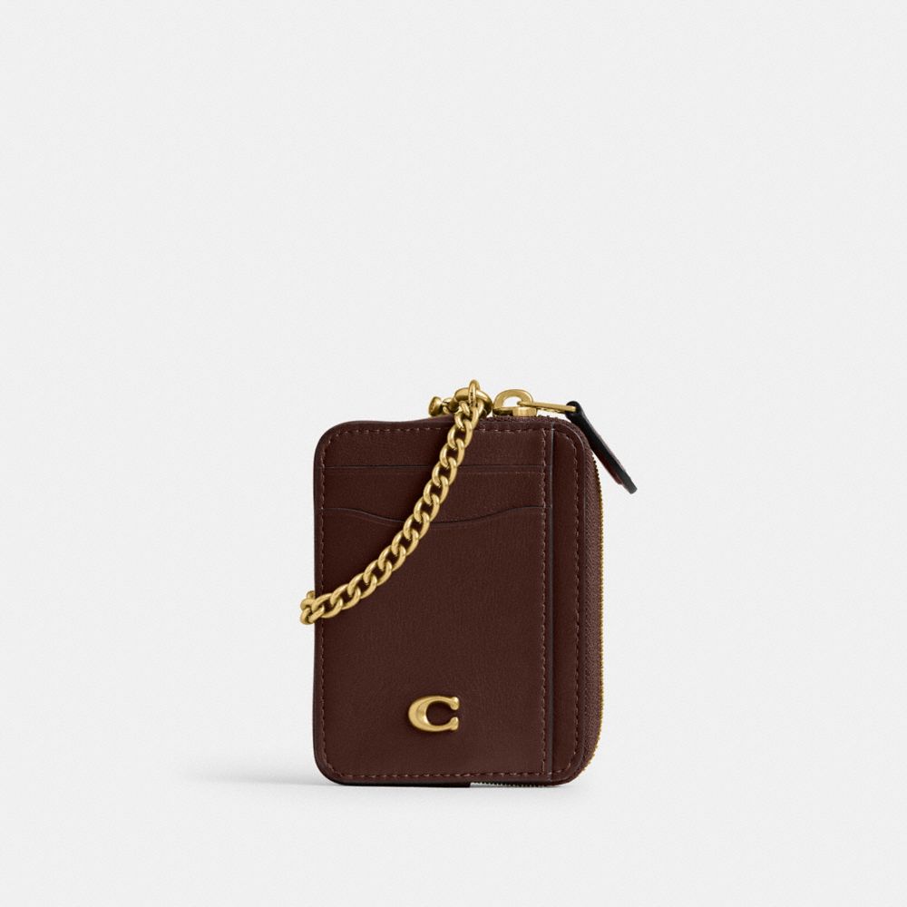 Coach Essential Chain Card Case Brass/Maple