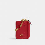 Coach Essential Chain Card Case Brass/Poppy