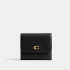 Coach Mila Small Flap Wallet Brass Black