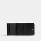 Coach Mila Small Flap Wallet Black open