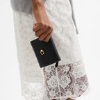 Coach Mila Small Flap Wallet Black angle