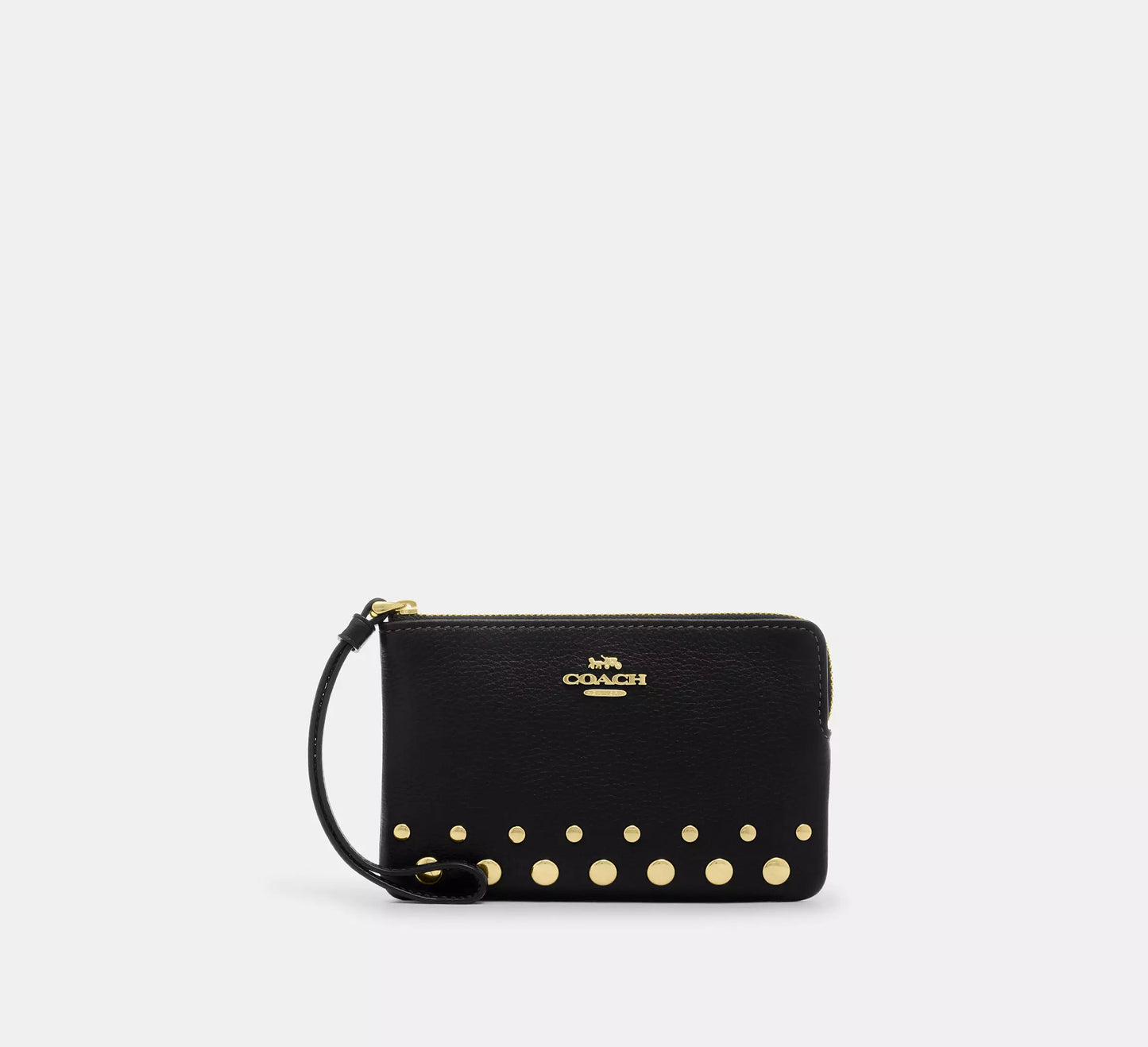 Coach Corner Zip Wristlet In Signature Canvas With Stripe