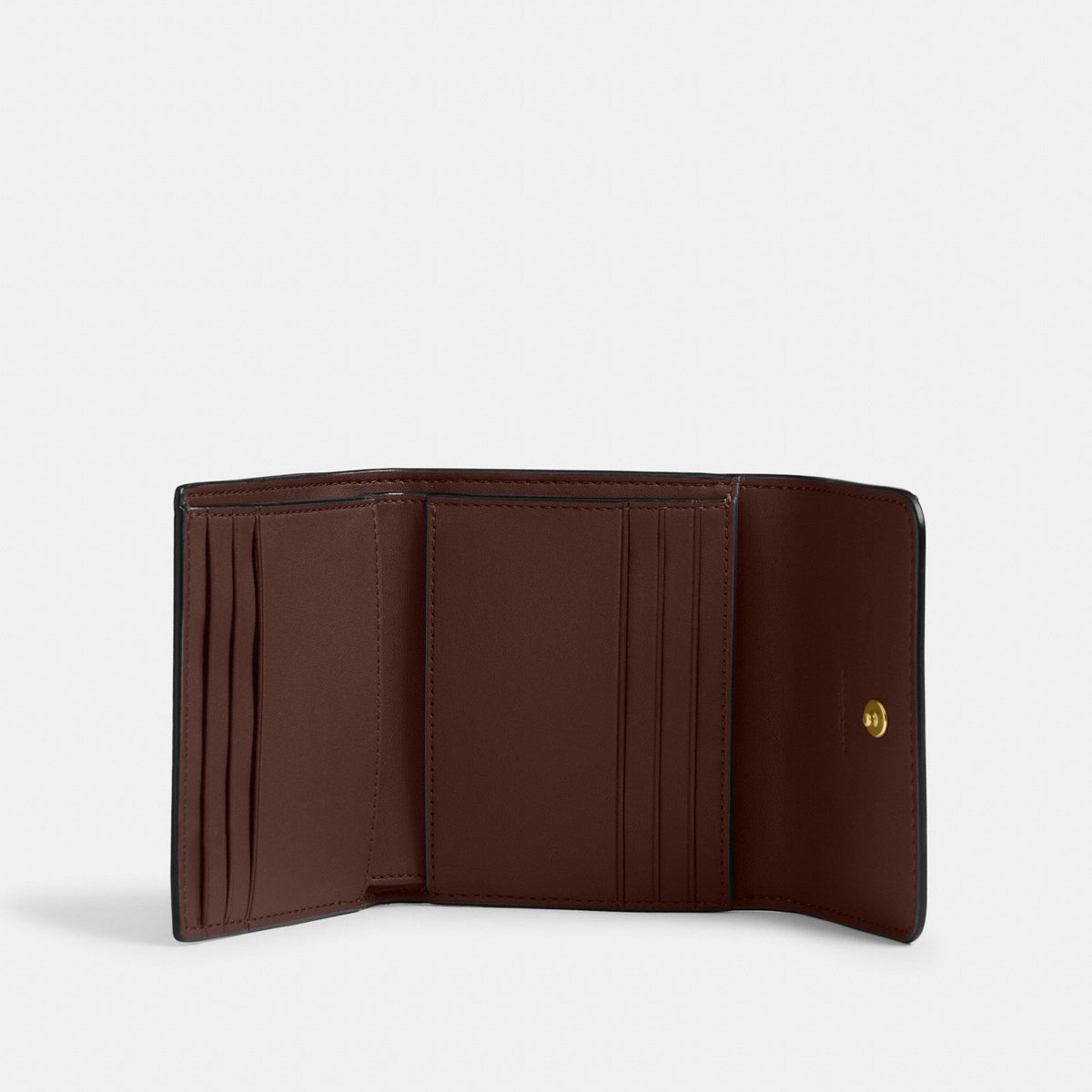 Coach Mila Small Flap Wallet Maple open