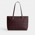 Coach Station Tote Signature Canvas Gold/Black Currant