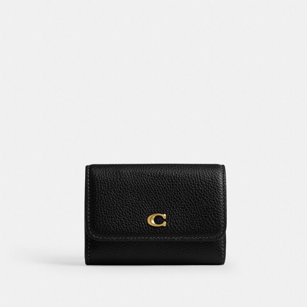 Coach Essential Flap Card Case Brass/Black