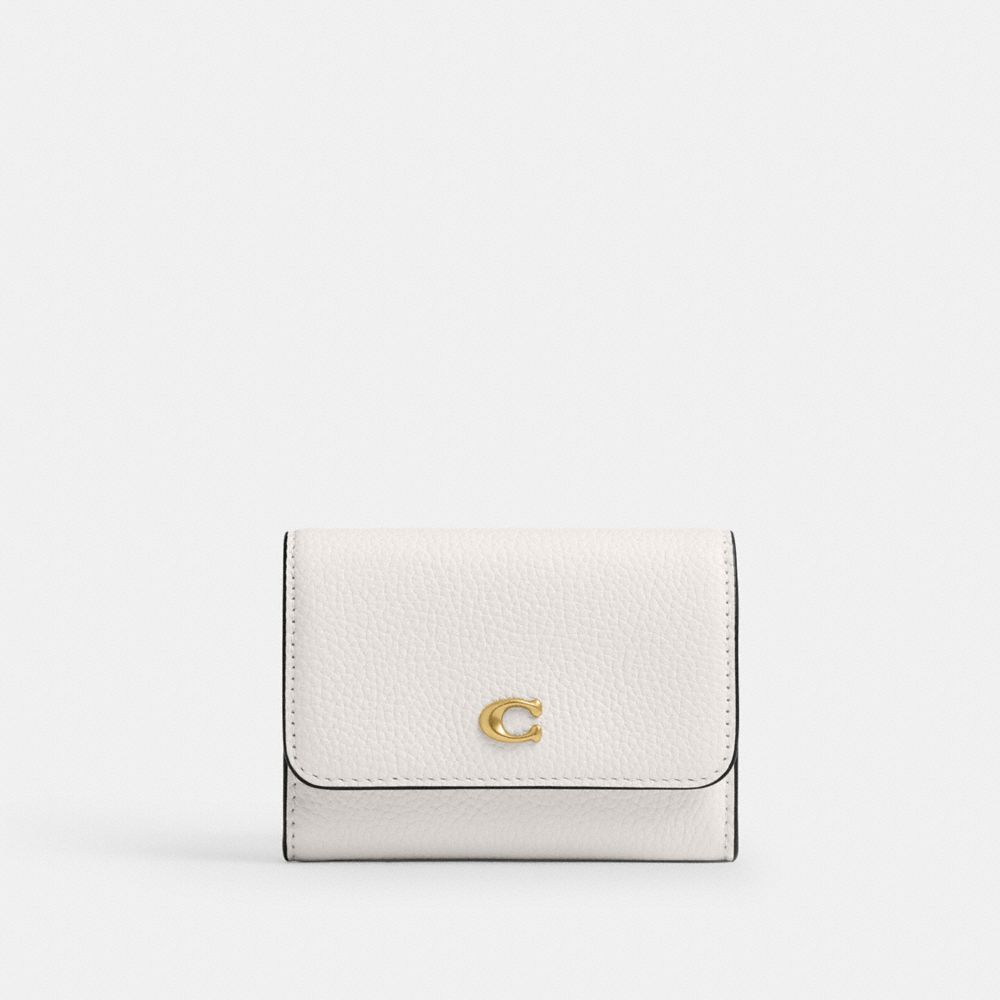 Coach Essential Flap Card Case Brass/Chalk