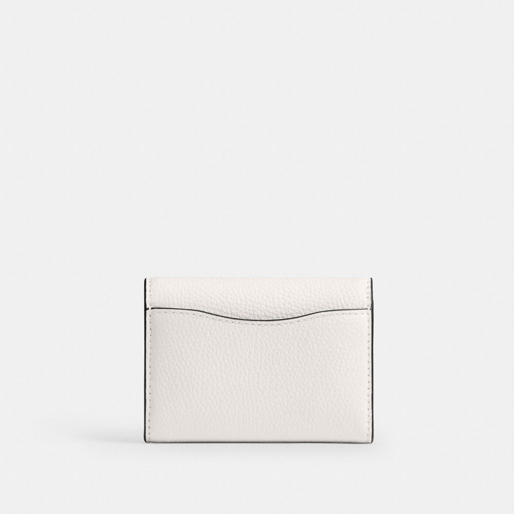 Coach Essential Flap Card Case Brass/Chalk detail