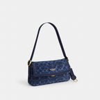 Coach Etta Small Flap Signature Chenille Gold/Navy