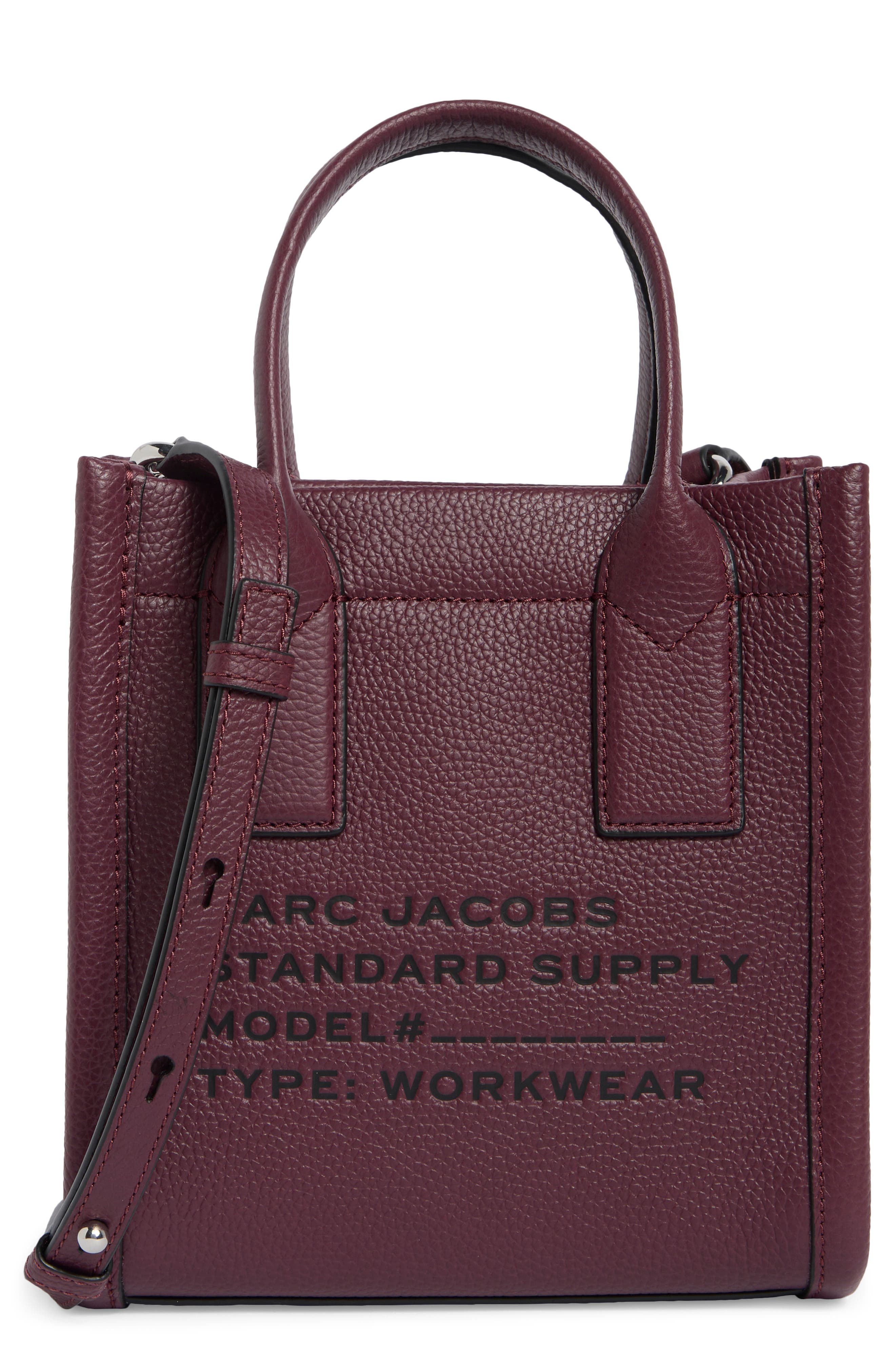 Marc Jacobs Small Leather Standard Supply Tote - Dark Plum