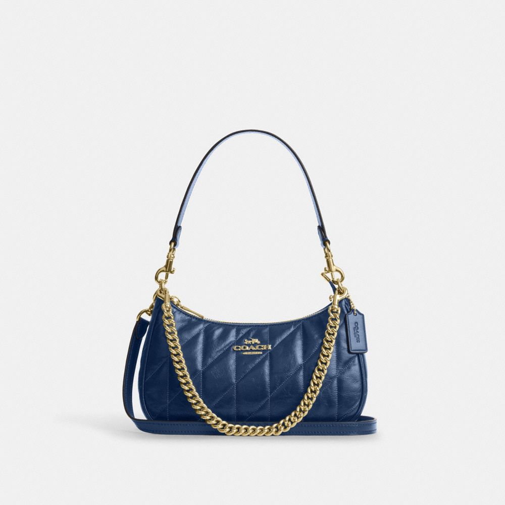 Coach Teri Shoulder Bag With Quilting - Gold/Deep Blue